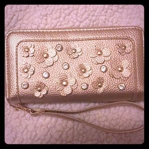 Metallic gold wallet